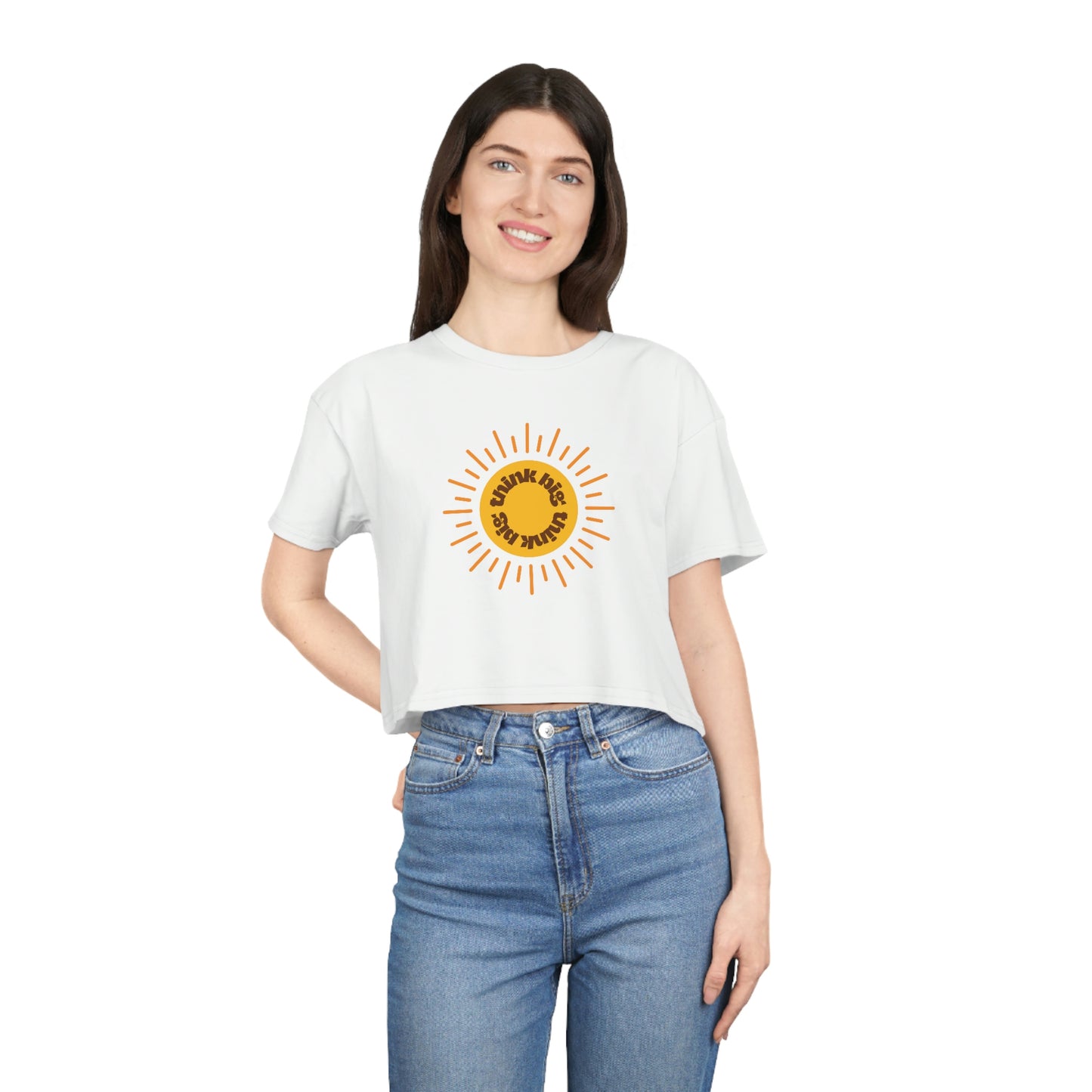 cropped tee - think big